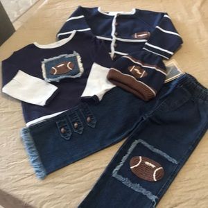 Grandma Nes boys football outfit. Size 24months